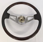 Damaged Western Star 18" Woodgrain/leather Steering Wheel P/n A14-18546-000. Fixed Price $324.10.