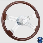 280-3003-77502 Steering Creations 18'' Classic Mahogany Wheel 4-SPOKE W/ Chrome. Fixed Price $295.99.