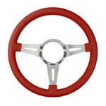 Lecarra Mark Elegante 14 Bright Red Leather Steering Wheel W/ Polished Spokes. Fixed Price $234.95.