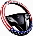 Dotesy Leather Auto Steering Wheel Cover, Fashion Flag Style American. Fixed Price $32.98.