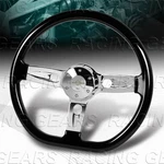 457MM D-shape W-power 18" Steering Wheel Black Wood Chrome 3-SPOKE 2" Deep Dish. Fixed Price $149.95.