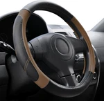 Elantrip Steering Wheel Cover Leather 15 1/2 - 16 Inch, Black And Beige. Fixed Price $18.41.