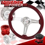 Red Wood Steering Wheel + Quick Release Extender Hub For 89-98 Maxima. Fixed Price $130.99.