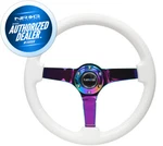 New Nrg White Wood Grain Steering Wheel 3" Deep Neochrome Spoke RST-036MC-WT. Fixed Price $198.00.
