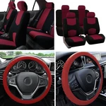 Auto Car Seat Covers Full Set For Solid Benches With Steering Wheel. Fixed Price $39.99.