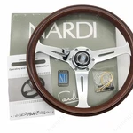 Nardi Classic 360MM Mahogany Wood Steering Wheel With Silver Chrome Finish. Fixed Price $96.00.