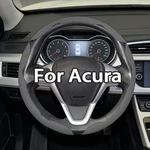 15" 2PCS Segmented Steering Wheel Cover Nappa Leather For Acura Graysilver. Fixed Price $23.99.