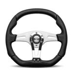 Momo Trek Steering Wheel 350MM Black Leather Genuine New Nfc. Fixed Price $284.08.