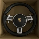 Oem Factory Porsche Sport Design Black Steering Wheel W/ Paddles. Fixed Price $850.00.