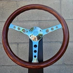 15 (380MM) Chrome Indy Steering Wheel Wood Grip With 6 Hole Forever Sharp Horn. Fixed Price $159.99.
