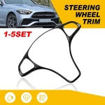 Carbon Fiber Steering Wheel Cover Trim Black Frame For Benz Class W205 2015-19. Fixed Price $160.64.