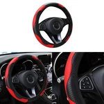 Steering Wheel Cover, 15 Inch Carbon Microfiber Pu Leather Elastic .... Fixed Price $12.60.