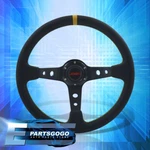 Jdm Sport 350MM 14" Pvc Leather Yellow Stitch Deep Aluminum Steering Wheel +horn. Fixed Price $39.99.