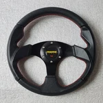Momo Black Leather Street Sport Steering Wheel 320MM Brlrr. Fixed Price $195.00.