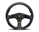 Momo Team Steering Wheel 300MM Black Leather Genuine Nfc. Fixed Price $277.15.