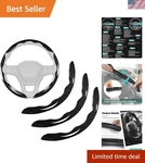 3 Carbon Fiber Steering Wheel Cover, Anti-skid & Pcs, Sleek Black. Fixed Price $24.85.