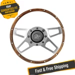 Grant 405 4-SPOKE Challenger Style Walnut Hardwood Steering Wheel. Fixed Price $145.98.