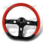 Red Vinyl Wrap Leather W-power 350MM 14" Black Spoke 6-HOLE Steering Wheel. Fixed Price $119.50.