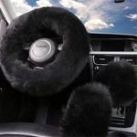 Yontree Fashion Fluffy Steering Wheel Covers For Long Wool, Black. Fixed Price $27.99.