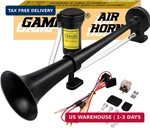 Gampro 12V 150DB Car Air Horns, 18 Inches Chrome Zinc Single Trumpet Truck. Fixed Price $54.36.