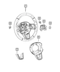 Genuine Mopar Steering Wheel 7RE62DX9AA. Fixed Price $246.23.