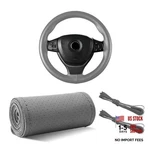 Yourkar Leather Steering Wheel Cover, 15" Breathable Perforated Design Gray. Fixed Price $15.37.