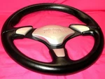 Momo X-avion Steering Wheel 35CM Black Leather Silver Pad. Fixed Price $220.80.
