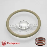 14" Billet Steering Wheels Tan Half Wrap Ford Fairlane Galaxie Ltd Ranch W/horn. Fixed Price $155.50.