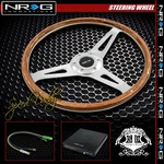 Universal Nrg Aluminum 36.5CM Racing Steering Wheel Classic Wood+chromed Rivets. Fixed Price $210.00.