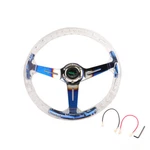 Aluminum Car Acrylic Steering Wheel Bluing Spokes 350MM 14INCH Racing Blue. Fixed Price $58.50.