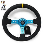 New Reinforced Nrg Innovations Steering Wheel RST-006BL-Y + Uspl Air Freshener. Fixed Price $147.40.