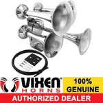 Vixen Horns Train Air 4 Trumpets Chrome Plated For Truck/car Loud Sound Db. Fixed Price $198.27.