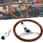 Elitewill 14" Wooden Grip Steering Wheel Classic & Horn Kit 350MM -6 Hole. Fixed Price $49.99.