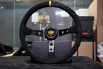 14' 350MM Omp Genuine Suede Leather Black Deep Cone Racing Sport Steering Wheel. Fixed Price $82.00.