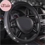 Bling Diamond Black Leather Steering Wheel Cover, Studded Crystal Rhinestones Un. Fixed Price $26.95.