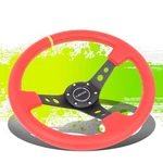 Nrg ST-006RR-YS-Y 350MM 3"DEEP 3-SPOKE Red Leather+center Mark Steering Wheel. Fixed Price $124.20.