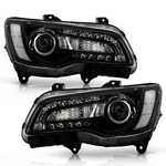 Pair Black Led Drl Projector Headlights For 2011-2023 Chrysler 300 W/ Bulbs. Fixed Price $139.99.