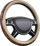 Wood Grain Microfiber Leather Steering Wheel Cover, Universal Fit For. Fixed Price $25.15.