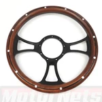 Black Billet 14" Steering Wheel With Classic Wood Grip 9 Hole Gm Chevy Hot Rod. Fixed Price $208.85.
