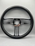 Summit Racing Steering Wheel Slash Billet Aluminum Black Grip Chrome Spokes 13.5. Fixed Price $70.00.