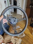 Vintage Superior The 500" Hard Rubber Black Steering Wheel 14". Fixed Price $71.25.