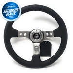 New Nrg 350MM 3"DEEP Dish Steering Wheel Black Leather Gun Metal RST-006GM. Fixed Price $147.40.