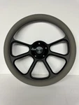 Billet Aliminum Steering Wheel Black Grey Wrap 3 Spoke. Fixed Price $139.99.