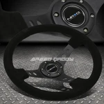 Nrg Reinforced 350MM 3"DEEP Dish Black Spoke Suede Steering Wheel W/horn Button. Fixed Price $134.00.