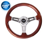 New Nrg Classic Wood Grain Steering Wheel 330MM Chrome Spoke Center ST-015-1CH. Fixed Price $1176.00.