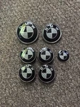 Bmw Carbon Badges Great Deal 1X82MM+1X74MM +56MM 45 Steering Wheel. Fixed Price $34.32.