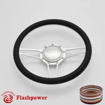 14" Billet Steering Wheels Black Half Wrap Dodge Challenger Charger Dayton Satin. Fixed Price $155.50.