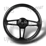Carbon Fiber Painted Grain W-power 350MM 6-HOLE Black Spoke 14" Steering Wheel. Fixed Price $105.50.