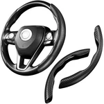 Wssrogy 2 Pack Carbon Fiber Steering Wheel Cover, Anti-skid Black. Fixed Price $16.84.