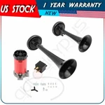 Black Loud Dual Trumpet Train Air Horn Compressor Kit 12V 130DB Car Truck Boat. Fixed Price $20.20.
